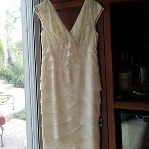 Adrianna Papell white cocktail dress